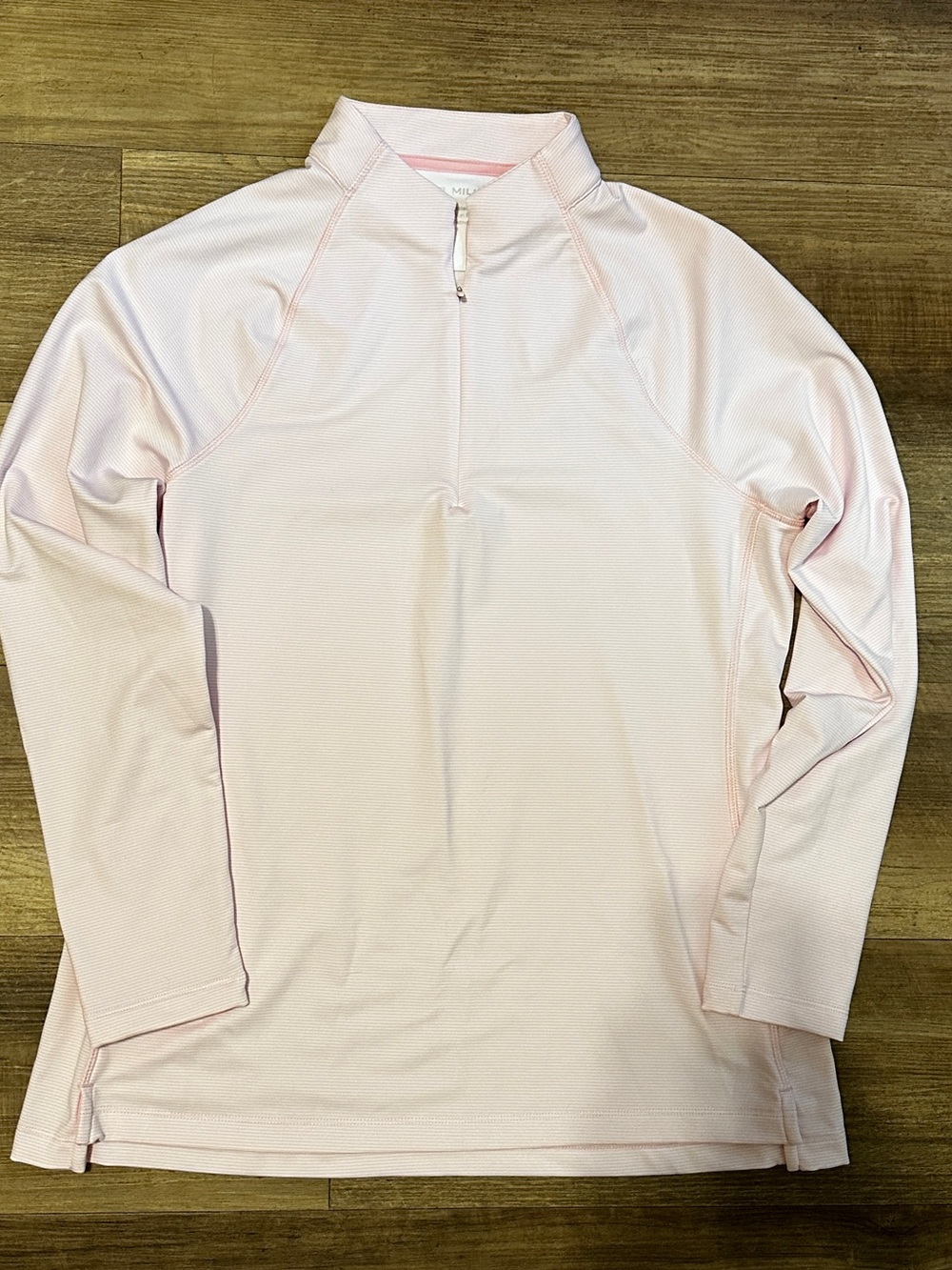 NWOT Peter Millar Pink Stripe Performance Quarter-Zip Pullover